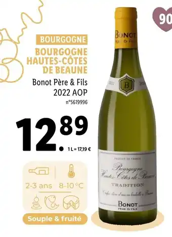 Lidl BOURGOGNE HAUTES-CÔTES DE BEAUNE Bonot Père & Fils 2022 AOP n°5619996 offre