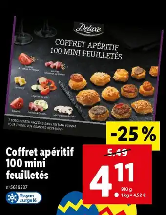 Lidl Coffret apéritif 100 mini feuilletés offre