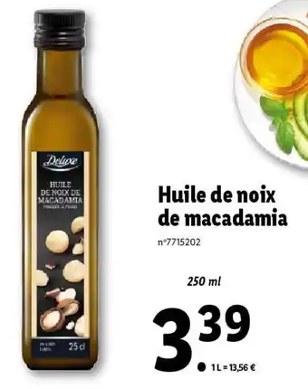 Lidl Huile de noix de macadamia offre