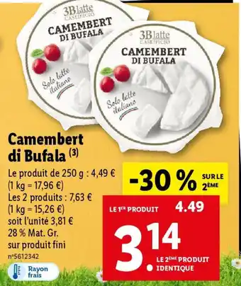 Lidl Camembert di Bufala (3) offre