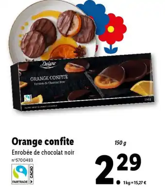 Lidl Orange confite Enrobée de chocolat noir offre
