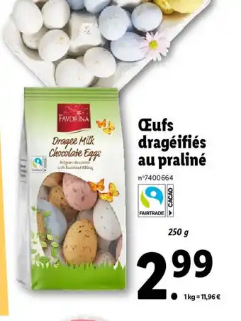 Lidl Œufs dragéifiés au praliné offre