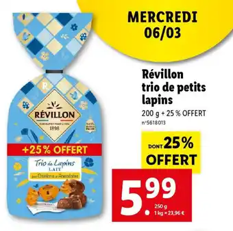Lidl Révillon trio de petits lapins offre