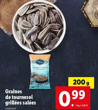 Lidl Graines de tournesol grillées salées offre