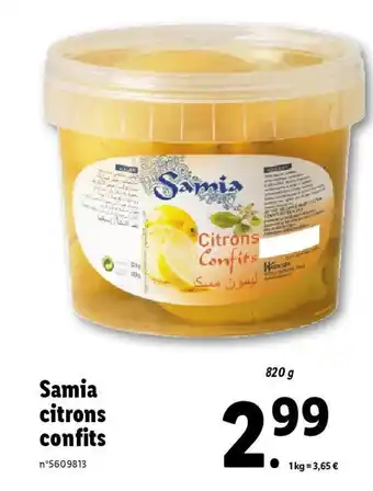 Lidl Samia citrons confits offre