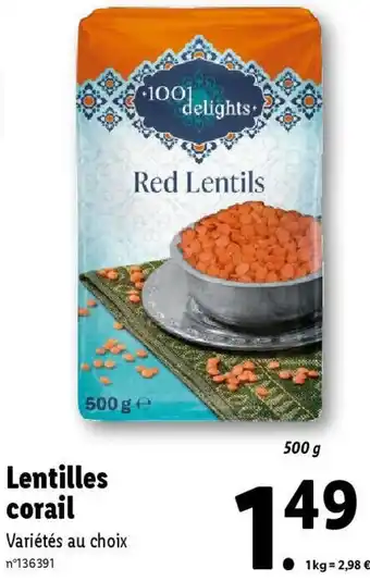 Lidl Lentilles corail Variétés au choix n°136391 offre