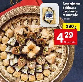 Lidl Assortiment baklawas cacahuète et amande offre
