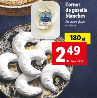 Lidl Cornes de gazelle blanches Au sucre glace n°5615593 offre