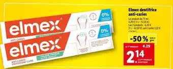 Lidl Elmex dentifrice anti-caries offre
