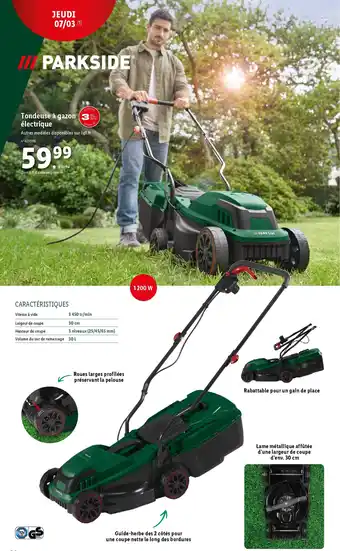 Lidl Tondeuse à gazon (3 électriqueS offre