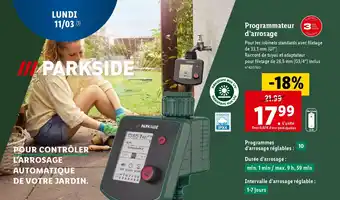 Lidl Programmateur d'arrosage offre