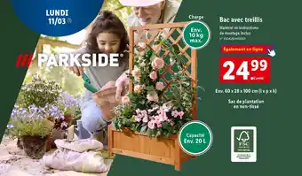Lidl Bac avec treillis offre