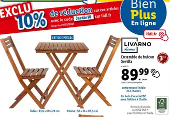 Lidl Ensemble de balcon Sevilla offre