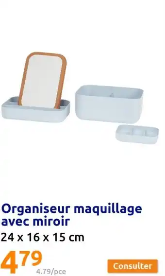Action Organiseur maquillage avec miroir offre