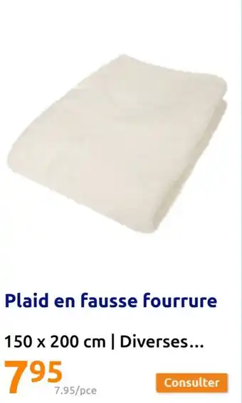 Action Plaid en fausse fourrure offre