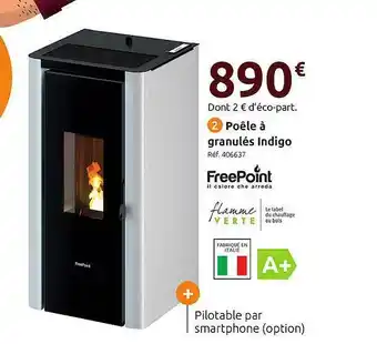 Mr Bricolage Poêle à Granulés Indigo Freepoint offre