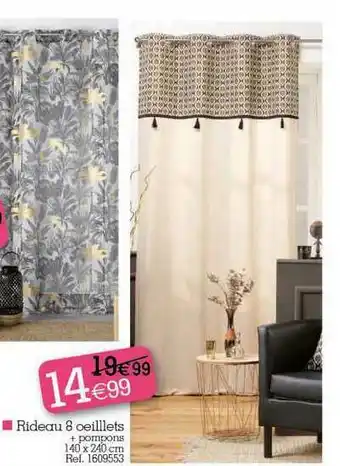 Kandy Rideau 8 œillets offre