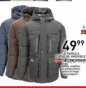 Stokomani La Parka à Capuche Amovible Geonorway offre