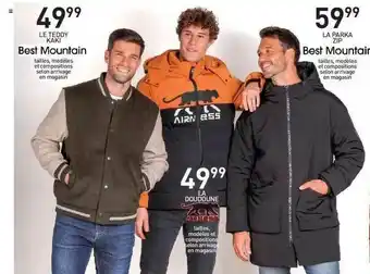 Stokomani Best Mountain Le Teddy Kaki, Best Mountain La Parka Zip, La Doudoune Airness offre