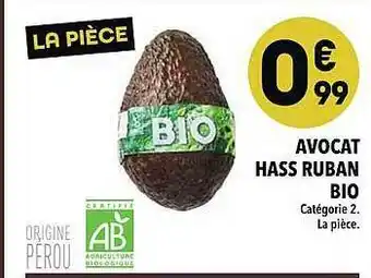 Supeco Avocat Hass Ruban Bio offre