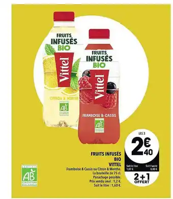 Supeco Fruits Infusés Bio Vittel offre