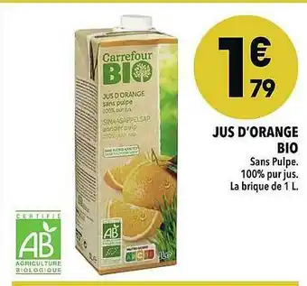 Supeco Jus D'orange Bio offre