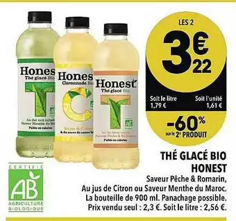 Supeco Thé Glacé Bio Honest offre