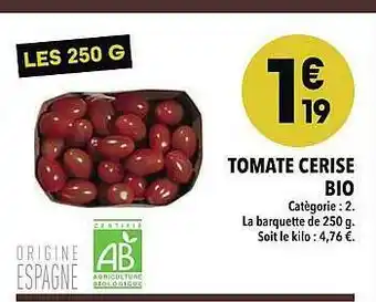 Supeco Tomate Cerise Bio offre