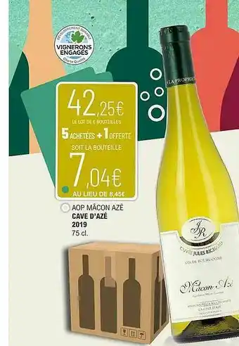 La Vignery Aop Mâcon Azé Cave D'azé 2019 offre