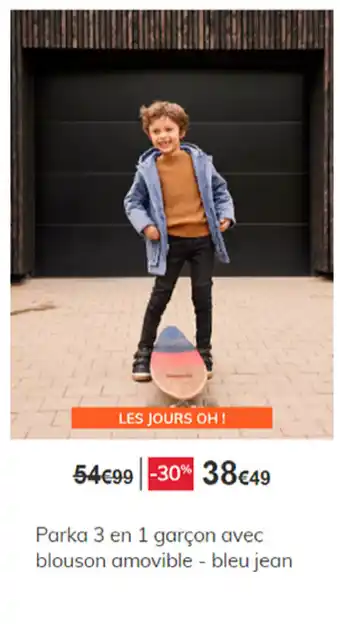 Parka 3 en 1 garçon avec blouson arnovible