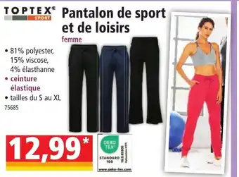Norma TOPTEX Pantalon de sport et de loisirs offre