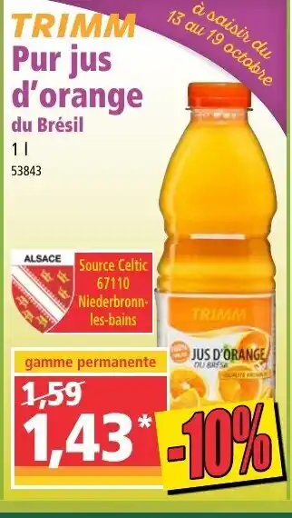 Norma Pur jus d'orange offre