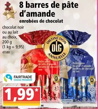 8 Barres de pâte d'amande