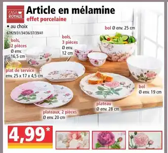 Norma Article en mélamine offre