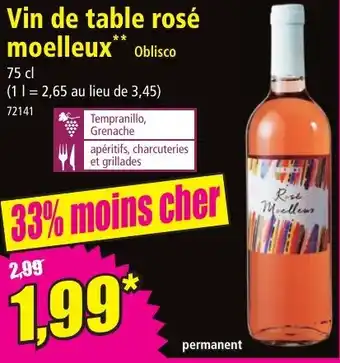 Norma Vin de table rosé moelleux** offre