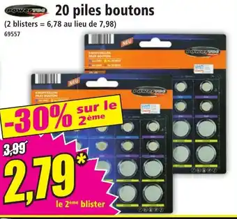 Norma 20 piles boutons offre