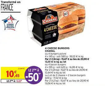 Intermarché Hyper 4 CHEESE BURGERS CHARAL offre