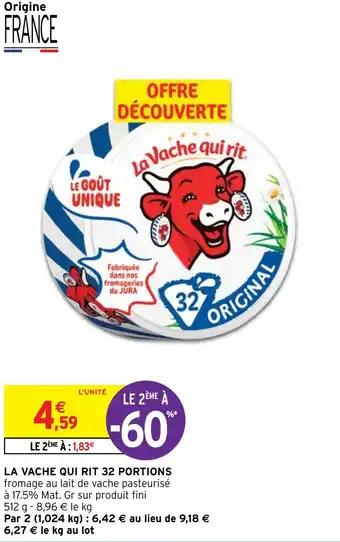 Intermarché Hyper LA VACHE QUI RIT 32 PORTIONS offre