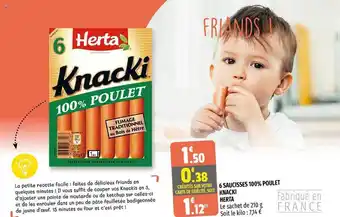 Coccinelle Supermarché 6 Saucisses 100% Poulet Knacki Herta offre