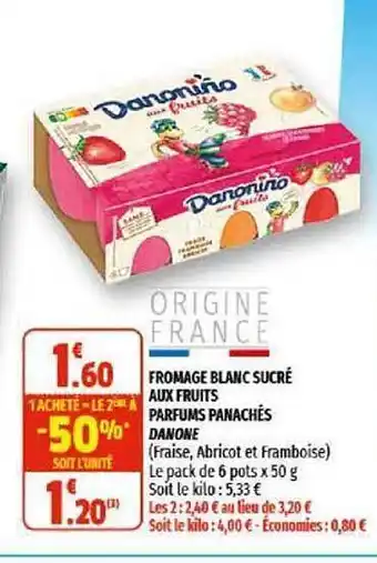 Coccinelle Supermarché Fromage Blanc Sucré Aux Fruits Parfums Panachés Danone offre