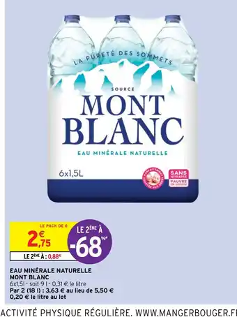 Intermarché Hyper EAU MINÉRALE NATURELLE MONT BLANC offre