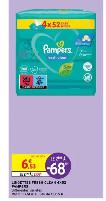 LINGETTES FRESH CLEAN 4X52 PAMPERS