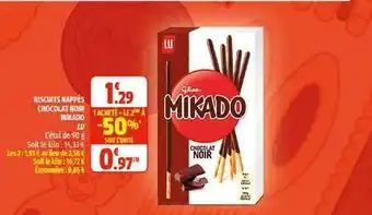 Coccinelle Supermarché Biscuits Nappés Chocolat Noir Mikado Lu offre