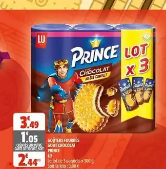 Coccinelle Supermarché Goûters Fourrés Goût Chocolat Prince Lu offre
