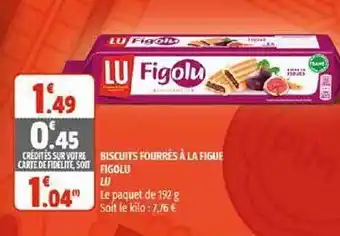 Coccinelle Supermarché Biscuits Fourrés à La Figue Figolu Lu offre
