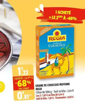 Coccinelle Supermarché Graine De Couscous Moyenne Regia offre