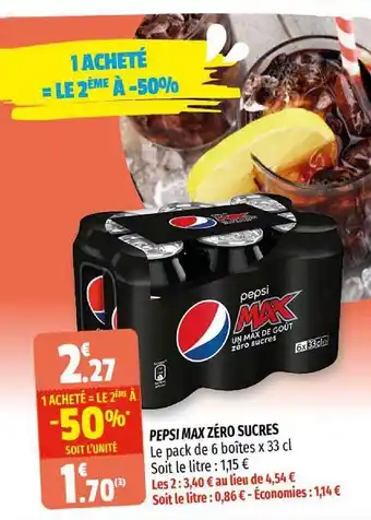 Pepsi Max Zéro Sucres