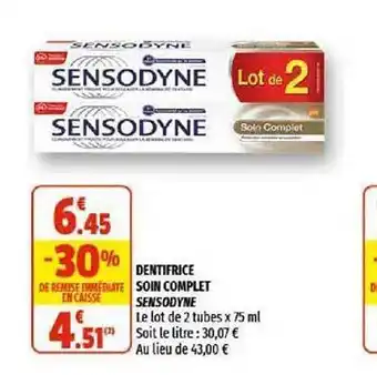 Coccinelle Supermarché Dentifrice Soin Complet Sensodyne offre