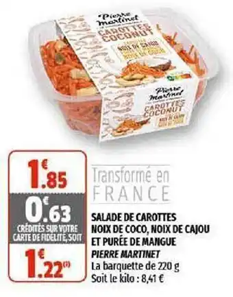 Coccinelle Supermarché Salade De Carottes Noix De Coco, Noix De Cajou Et Purée De Mangue Pierre Martinet offre