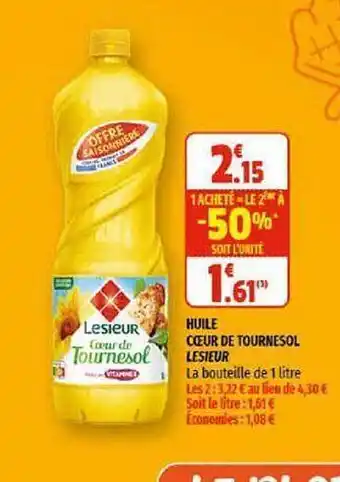 Coccinelle Supermarché Huile Cœur De Tournesol Lesieur offre
